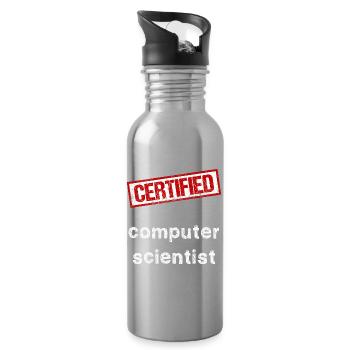 Informatiker - Trinkflasche mit integriertem Trinkhalm - Lightsilver - Rechts
