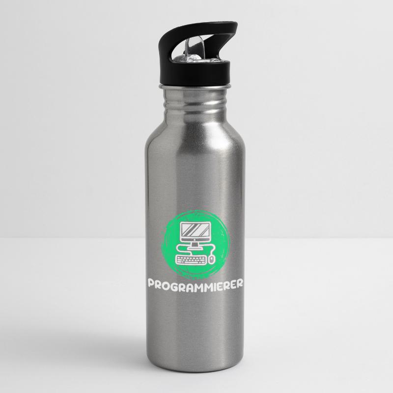 Computerfreak Skripting Developer Programmierer Trinkflasche mit integriertem Trinkhalm