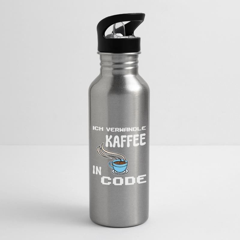 Developer Computerfreak Statement Coden Skripting Trinkflasche mit integriertem Trinkhalm