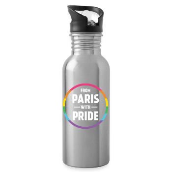 LGBTQ Pride Month - Mit Pride aus Paris - Trinkflasche mit integriertem Trinkhalm - Lightsilver - Rechts