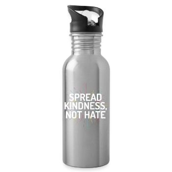 LGBT Pride Month - Verbreiten Sie Freundlichkeit statt Hass - Trinkflasche mit integriertem Trinkhalm - Lightsilver - Rechts