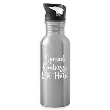 LGBT Pride Month - Verbreiten Sie Freundlichkeit statt Hass - Trinkflasche mit integriertem Trinkhalm - Lightsilver - Rechts