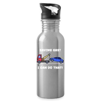 Car Statement Refueling Energy Storage Electricity - Water bottle with straw - silver - Right