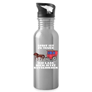 Gasoline Diesel Statement Refueling Energy Storage - Water bottle with straw - silver - Right