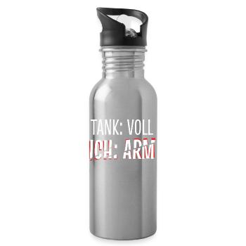 Fuel pump Energy Energy storage Refuelling Electricity - Water bottle with straw - silver - Right