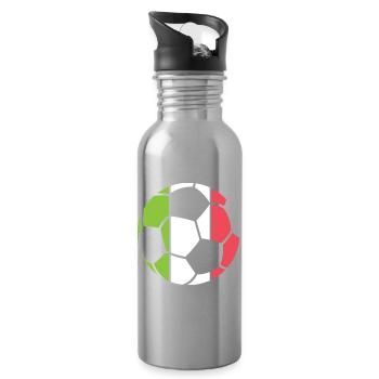 Icône du logo du vainqueur du tournoi du symbole de la boule de l’équipe d’Italie - Gourde avec paille intégrée - argent clair - Droite