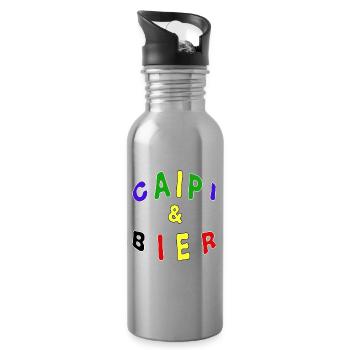 Brasilien Deutsch-Brasilianer Bier Geschenk - Trinkflasche mit integriertem Trinkhalm - Lightsilver - Rechts