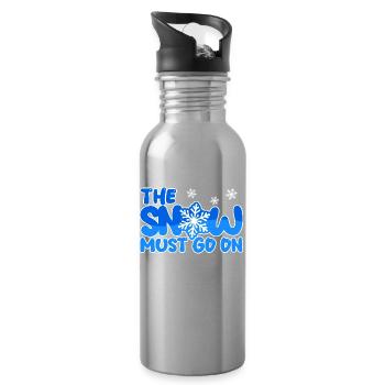 Wintersport Schnee Winter Statement Schifahren - Trinkflasche mit integriertem Trinkhalm - Lightsilver - Rechts