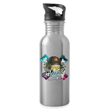 cthulhic Freakhead - Trinkflasche mit integriertem Trinkhalm - Lightsilver - Rechts