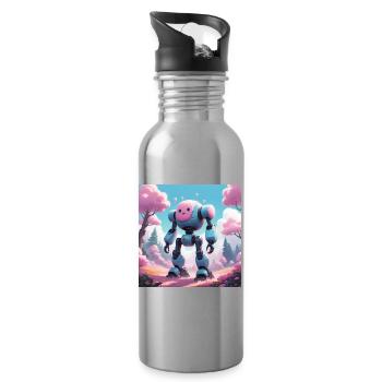 Robot - Water bottle with straw - silver - Right