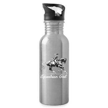 Rider Horse Girl Horse Girl Gift - Water bottle with straw - silver - Right