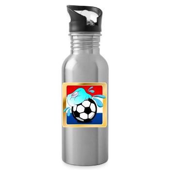 HOLLANDE - FOOTBALL HOT SUMMER PAYS-BAS - Gourde avec paille intégrée - argent clair - Droite