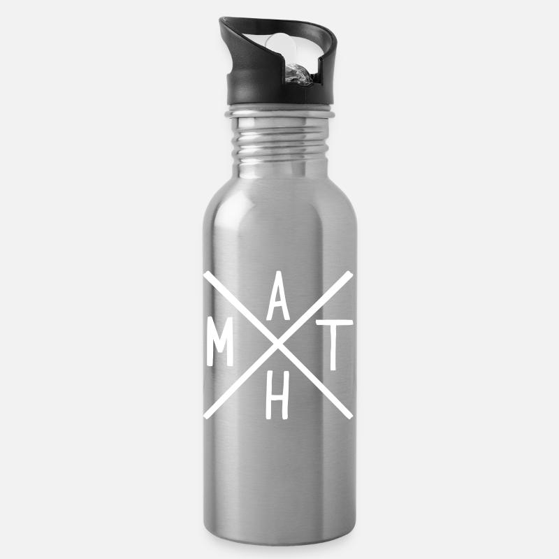 Mathématiques - Gourde avec paille intégrée - argent clair