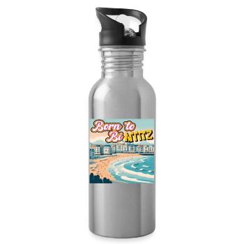 Geboren, um Arritz zu sein - Trinkflasche mit integriertem Trinkhalm - Lightsilver - Rechts