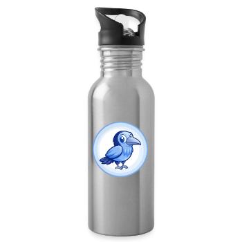 Krähe Blau Kawaii Cartoon Figur Clipart Haustier - Trinkflasche mit integriertem Trinkhalm - Lightsilver - Rechts