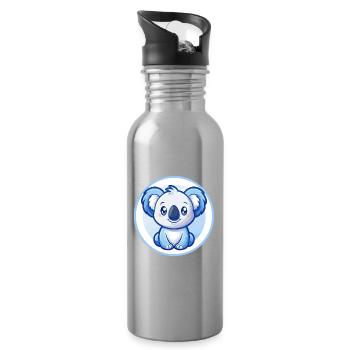 Koala Blau Kawaii Cartoon Figur Clipart Haustier - Trinkflasche mit integriertem Trinkhalm - Lightsilver - Rechts