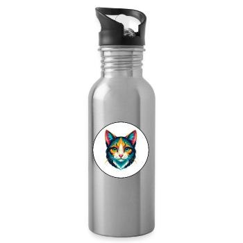 Verdünnte Kattunkatze Rasse Karikatur Kawaii Tier Haustier - Trinkflasche mit integriertem Trinkhalm - Lightsilver - Rechts