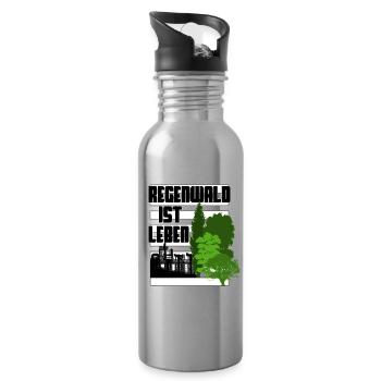 La forêt tropicale, c’est la vie - Gourde avec paille intégrée - argent clair - Droite