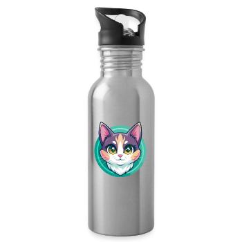 Verdünnte Kattunkatze Rasse Karikatur Kawaii Tier Haustier - Trinkflasche mit integriertem Trinkhalm - Lightsilver - Rechts