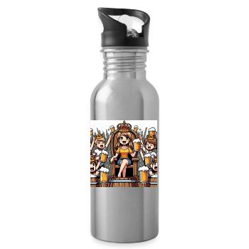 Königin der Bierfestlichkeit Illustration - Trinkflasche mit integriertem Trinkhalm - Lightsilver - Rechts