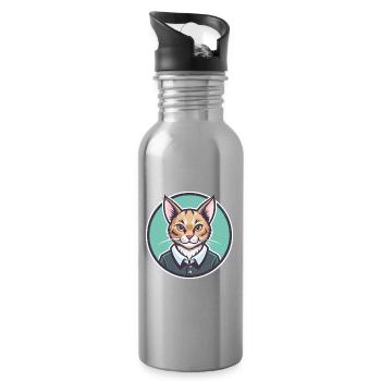Australische Nebelkatzenrasse Cartoon Kawaii Tier - Trinkflasche mit integriertem Trinkhalm - Lightsilver - Rechts