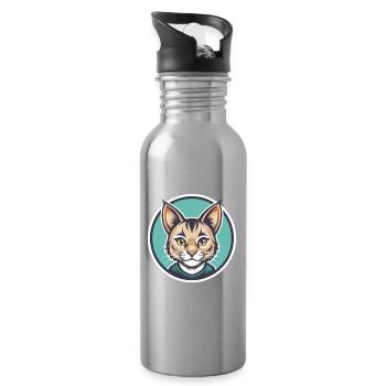 Pixie Bob Katze Rasse Cartoon Kawaii Tier Haustier - Trinkflasche mit integriertem Trinkhalm - Lightsilver - Rechts