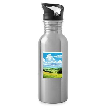 Cranborne Chase Aonb Affiche de voyage Souvenir WPA - Gourde avec paille intégrée - argent clair - Droite