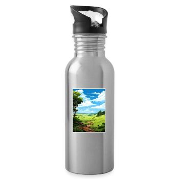 Wald Von Bowland Aonb Reiseposter Souvenir WPA - Trinkflasche mit integriertem Trinkhalm - Lightsilver - Rechts