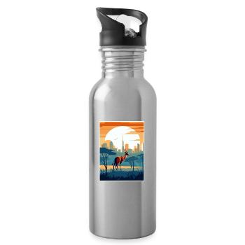Nairobi Kenya Travel Poster Souvenir Painting WPA - Water bottle with straw - silver - Right