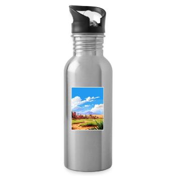 Taroudant Maroc Affiche de voyage Peinture Souvenir WPA - Gourde avec paille intégrée - argent clair - Droite