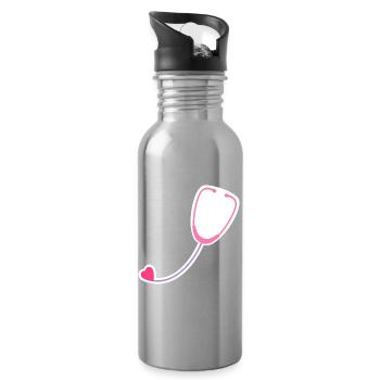 Coloured stethoscope - Water bottle with straw - silver - Right