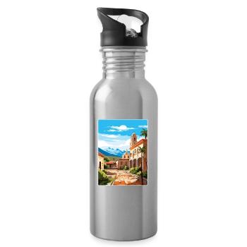 Corboda Argentina Travel Poster Souvenir Paint WPA - Water bottle with straw - silver - Right