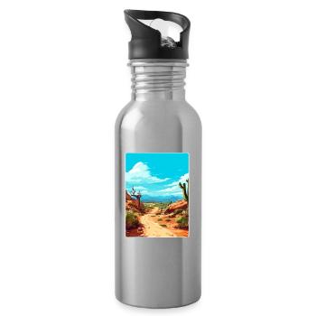 Jujuy Argentina Travel Poster Souvenir Paint WPA - Water bottle with straw - silver - Right