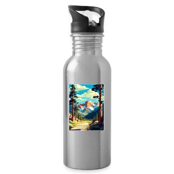 Rocky Mountain Nationalpark Colorado Travel Card - Trinkflasche mit integriertem Trinkhalm - Lightsilver - Rechts