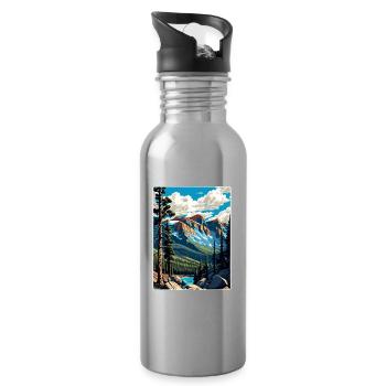 Rocky Mountain Nationalpark Colorado Travel Card - Trinkflasche mit integriertem Trinkhalm - Lightsilver - Rechts