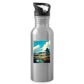 Affiche de voyage du parc national des Cairngorms - Gourde avec paille intégrée - argent clair - Droite