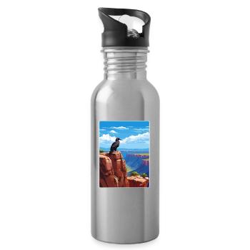Grand Canyon Nationalpark Arizona Reiseposter - Trinkflasche mit integriertem Trinkhalm - Lightsilver - Rechts