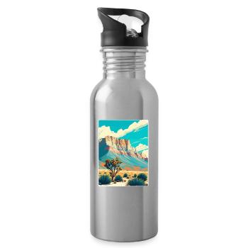 Guadalupe Mountains National Park Travel Poster - Water bottle with straw - silver - Right