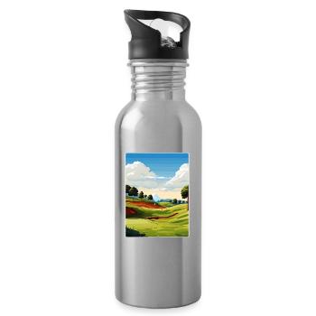 Southern Hills Country Club Golf Course Travel WPA - Water bottle with straw - silver - Right