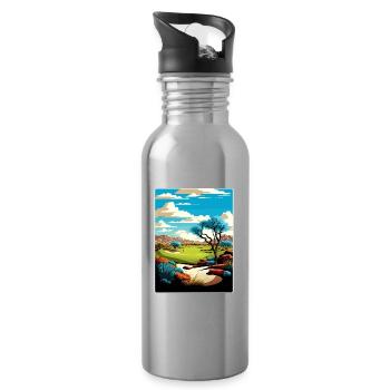 Grayhawk Golf Club Arizona Reiseposter Souvenir - Trinkflasche mit integriertem Trinkhalm - Lightsilver - Rechts