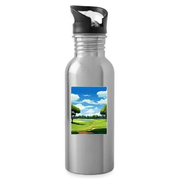 Medinah Golf Course Club Affiche de voyage souvenir - Gourde avec paille intégrée - argent clair - Droite