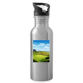 Bandon Dunes Golf Resort Travel Poster Souvenir - Water bottle with straw - silver - Right