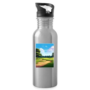 Pine Valley Golf Club Affiche de voyage Souvenir WPA - Gourde avec paille intégrée - argent clair - Droite