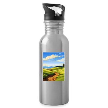 Affiche de voyage du club de golf de Chambers Bay Souvenir WPA - Gourde avec paille intégrée - argent clair - Droite