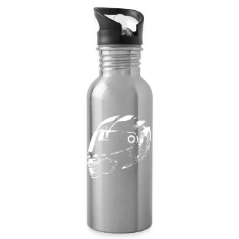 Rennfahrer Helm Auto Motorrad Symbol Illustration - Trinkflasche mit integriertem Trinkhalm - Lightsilver - Rechts