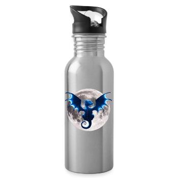 Drachen Motive, monde, dark Fantasy Prints - Trinkflasche mit integriertem Trinkhalm - Lightsilver - Rechts