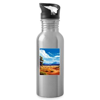 Affiche de voyage du parc national du Grand Bassin - Gourde avec paille intégrée - argent clair - Droite