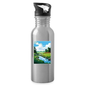 Augusta Golf Course Vintage Voyage Poster Souvenir - Gourde avec paille intégrée - argent clair - Droite