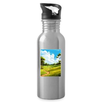 Oak Hills Golf Club Vintage Travel Poster Souvenir - Water bottle with straw - silver - Right