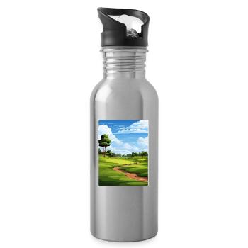 Tpc Boston Golf Club Affiche de voyage Souvenir WPA - Gourde avec paille intégrée - argent clair - Droite